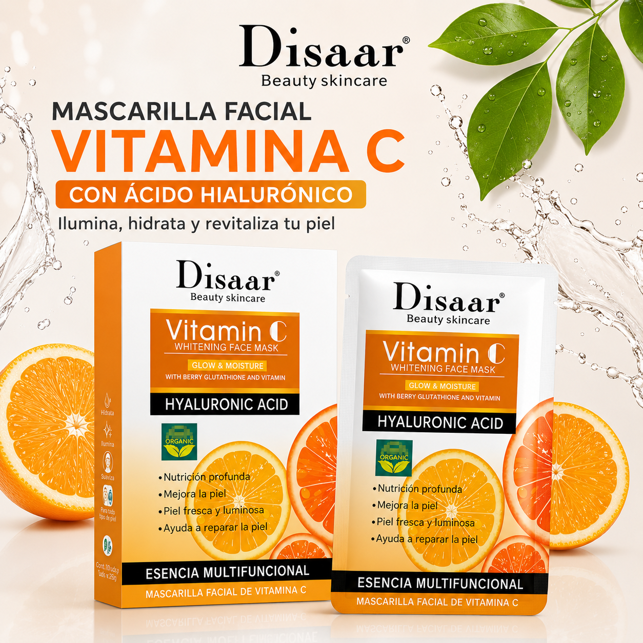Mascarilla Facial Con Acido Hialuronico