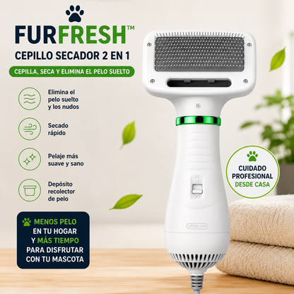 FurFresh™  Cepillo Secador para Mascotas