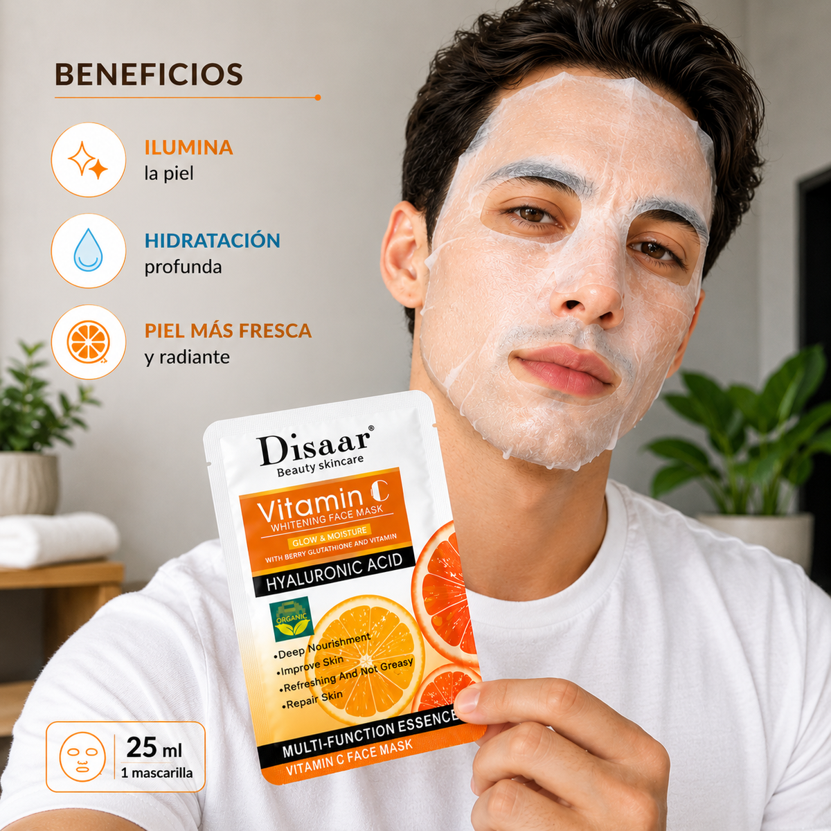 Mascarilla Facial Con Acido Hialuronico