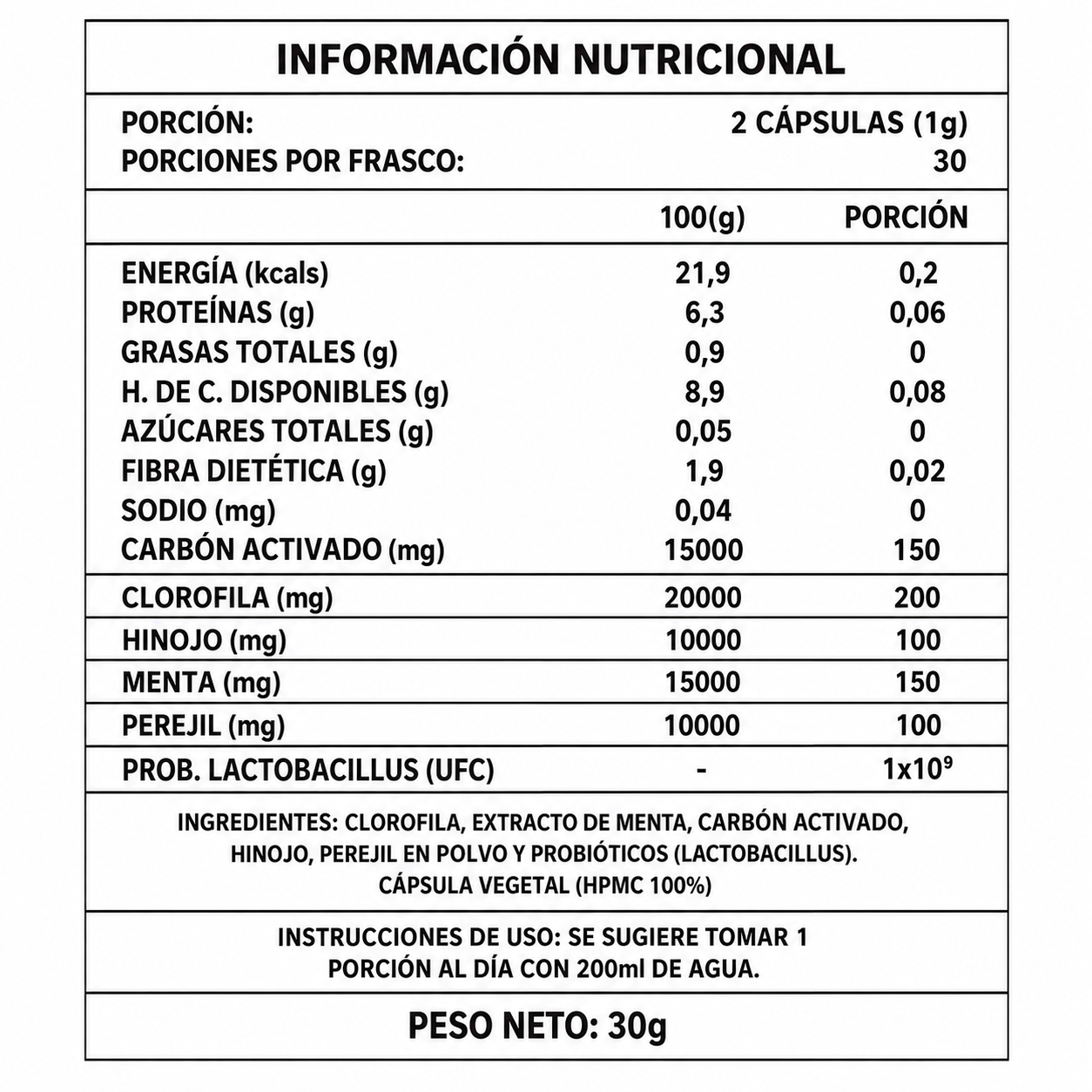 DEOS DESODORANTE NATURAL  (60 cap)